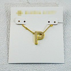 Letter P Латунные инициальные подвески-ожерелья для женщин, золотые, Письмо P, 15.75 дюйм (40 см)