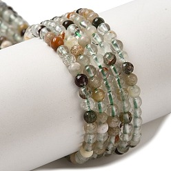 Лодолит Кварц Натуральный зеленый лодолитовый кварц / садовый кварц, круглые, 3~3.5 мм, отверстие : 0.6~0.7 мм, около 120~150 шт / нитка, 15.16~15.55'' (38.5~39.5 см)