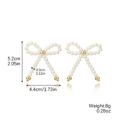 Золотой Пластиковые жемчужины жемчужина серьги, бантом, золотые, 52x44 мм