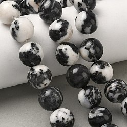 Джаспер Зебра Природные зебры яшмы бисер нитей, круглые, 14~14.5 мм, отверстие : 1.4 мм, около 28~30 шт / нитка, 15.47~16.65'' (39.3~42.3 см)