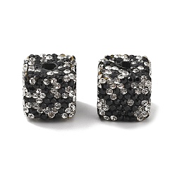 Реактивный Самолет Бусины из полимерной глины в форме куба со стразами, для ювелирных изделий diy, украшения из ручек и телефонных цепочек, струя, 14.5x14.5x14.5 мм, отверстие : 4 мм