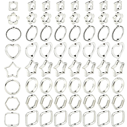 Античное Серебро 80шт 8 стили сплав бусины рамка, разнообразные, античное серебро, 8~14.5x8~15.5x2.5~3 мм, отверстие : 1.4~1.6 мм, 10 шт / стиль