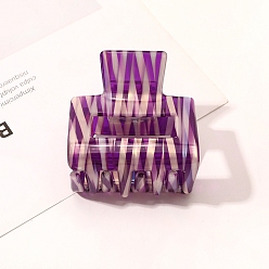 Фиолетовый Прямоугольные заколки-коготь из ацетата целлюлозы, аксессуары для волос для женщин и девочек, фиолетовые, 50x50 мм