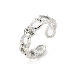 Платина Латунный колышек для установки открытого манжетного кольца, для полуполых бусин , платина, 5 мм, регулируемый, штифты : 1 мм