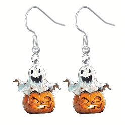 Тыква Акриловые серьги болтаться, платина, тыква, 33x32 мм