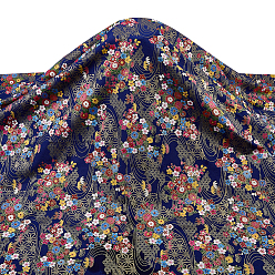 Midnight Blue Japanese-style Cotton Fabric, Clothing Accessories, Flower Pattern, Midnight Blue, 1000x1500x0.3mm