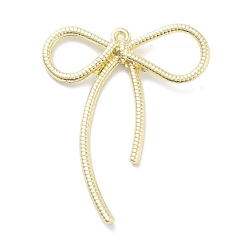 Золотой Стойки подвески обшивки сплава, без свинца, без кадмии и без никеля, бантом прелести, золотые, 44.5x36x4.5 мм, отверстие : 1.2 мм