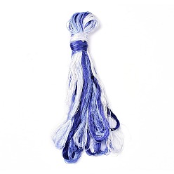 Slate Blue Real Silk Embroidery Threads, Friendship Bracelets String, 8 Colors, Gradient color, Slate Blue, 1mm, 20m/bundle, 8 bundles/set