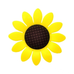 Желтый Пищевые силиконовые бусины подсолнечника, изготовление ожерелий diy, желтые, 40 мм