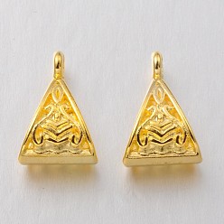 Золотой Поручни из сплава в тибетском стиле, петля под залог, бейлы, треугольные, золотые, 15.5x10x7 мм, отверстие : 1.5 мм, Около 760 шт / 1000 г, без свинца и без кадмия