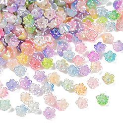 Разноцветный Заглушки из АБС-пластика, цветок, красочный, 8x4 мм, отверстие : 1 мм, Около 4545 шт / 500 г