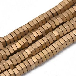 с Покрытием Меди Гальванизировать немагнитных синтетический гематит бисер пряди, матовый стиль, шестиугольник, с медным покрытием, 6x5x2 мм, отверстие : 2 мм, около 182 шт / нитка, 16.1 дюйм