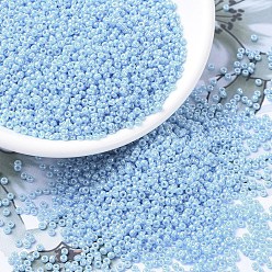 (RR433) Opaque Turquoise Blue Luster Миюки круглые бусины рокайль, японский бисер, 11/0, (rr 433) непрозрачный бирюзово-голубой блеск, 2x1.3 мм, отверстие : 0.8 мм, Около 1111 шт / 10 г