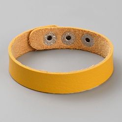 Золотистый Простой браслет из искусственной кожи с пряжками, золотые, 8-5/8 дюйм (21.9 см)