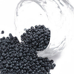 Dark Slate Blue 11/0 FGB Grade A Round Glass Seed Beads, Baking Paint, DarkSlate Blue, 2.3x1.5mm, Hole: 1mm, about 48500pcs/pound