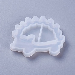 Weiß Shaker-Form, DIY Treibsand Schmuck Silikonformen, Gießformen aus Harz, für UV-Harz, Epoxidharz Schmuckherstellung, Igel, weiß, 46x60x9 mm