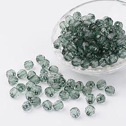 Azur Perles acryliques transparentes, ronde à facettes, azur, 5mm, trou: 1 mm, environ 7000 pcs / 500 g