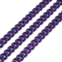 Индиго Латунная цепь с краской, окрашенная распылением, витая цепь, с катушкой, несварные, индиговые, 6x5x2 мм, 32.8 футов (10 м) / рулон