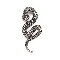 Рубин 316 хирургические подвески из нержавеющей стали со стразами, змея, 41x18.5x10.5 мм, отверстие : 10x5.5 мм