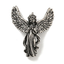 Античное Серебро 316 хирургические подвески из нержавеющей стали, ангельское очарование, античное серебро, 33.5x28x12 мм, отверстие : 3.5x5 мм