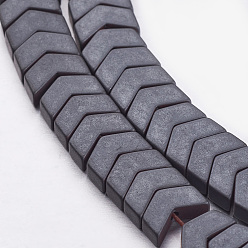 Естественный Цвет Немагнитные нити шарик синтетический гематит, матовые, стрелка, первоначальный цвет, 8x5x3 мм, отверстие : 1 мм, около 117 шт / нитка, 15.5 дюйм