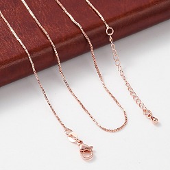 Розовое Золото Ожерелья-цепочки из латуни для женщин, 304 из нержавеющей стали застежкой омар, стойки покрытие, без свинца и без кадмия, долговечный, розовое золото , 17.52x0.04 дюйм (44.5x0.1 см)