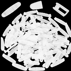 (7BDF) Прозрачный морозный бирюзовый 120шт. зажим для ремня для значка, соединитель для брелока, пластиковый зажим для брелока для держателя карты, шнурки, брелоки, ремешок для держателя удостоверения личности, призрачный белый, 35x9x0.8 мм