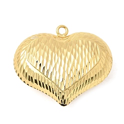 Настоящее золото 18K Латунные подвески, сердце прелести, без кадмия и без свинца, долговечный, стойки покрытие, реальный 18 k позолоченный, 37.5x44x18.5 мм, отверстие : 3 мм