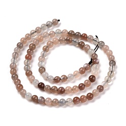 Multi-Moonstone Grade AA Natural Multi-Moonstone Bead Strands, Round, 4mm, Hole: 1mm, about 93pcs/strand, 15.5 inch