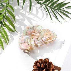 Мокасин Заколки для волос в форме когтей из ацетата целлюлозы, аксессуары для волос для женщин и девочек, лист, мокасин, 93x65 мм