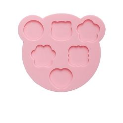 Pink Силиконовый фиксатор частиц воска, Формы для расплавления воска для изготовления штампов в стиле ретро, разнообразные, розовые, 136x124 мм