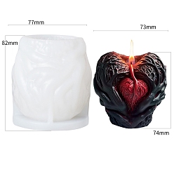 Белый Руки держат сердце для свечей своими руками силиконовые формы, изготовление украшений, для изготовления свечей, белые, 81x77x82 мм