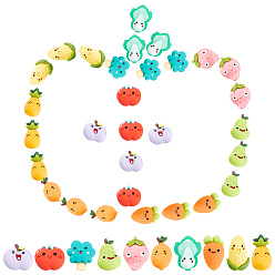 Mixed Color 40Pcs 10 Style Resin Cabochons, Imitation Food, Mixed Shapes, Mixed Color, 4pcs/style
