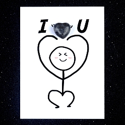 Larvikite Украшения в виде сердца из натурального ларвикита, с бумажными карточками, фигурка для украшения дома, энергетический камень рейки для исцеления, 15 мм