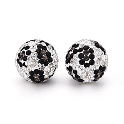 Реактивный Самолет Полимерная глина Pave горный хрусталь бисер, дискотечный шар бисер, круглые, леопардовым принтом, струя, 16 мм, отверстие : 1.6~1.8 мм