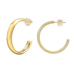 Золотой 304 серьги-гвоздики из нержавеющей стали c-образной формы, золотые, 30x4.8 мм