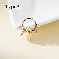 Розовое Золото 316 хирургические кольца для носа из нержавеющей стали с шипами, конус, розовое золото , 8 мм, штифты : 1.2 мм