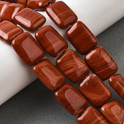 Красный Камень Натуральные красные яшмы бусы пряди, прямоугольные, 18x13x5.5 мм, отверстие : 1 мм, около 11 шт / нитка, 7.68''~7.87'' (19.5~20 см)