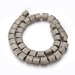 Antique Bronze Plated Electroplated Non-magnetic Synthetic Hematite Beads Strands, Frosted, Oval Concave, Antique Bronze Plated, 10x10x7mm, Hole: 2mm, about 41pcs/strand, 15.74 inch(40cm)