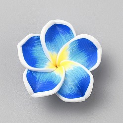 Озёрно--синий Бусины из полимерной глины , цветок, Плут синий, 10~11x25~26x25~26 мм, отверстие : 1.5 мм