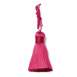 Rose Foncé Gros pompons en polyester, pompon de soie glacée, rose foncé, 50~57x12mm