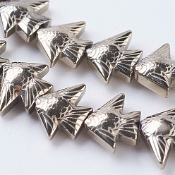 (252) Цвет внутри: морской / фиолетовый на подкладке Pvd вакуумное покрытие гальванопокрытие немагнитные синтетические гематитовые бусины нити, класс А, тропических рыб, античная бронза покрытие, 6.5~7x8x3 мм, отверстие : 1 мм, около 66 шт / нитка, 16.1 дюйм (41 см)