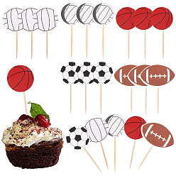 Sports 60 шт. 5 стили бумажных украшений для торта, карточки-вкладыши для торта, для украшения торта, спортивный, 78~116x29~59x2~2.5 мм, 12 шт / стиль, 60 шт / стиль