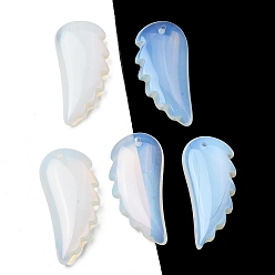 Опал Opalite подвески, крылатые прелести, 43~43.5x20~20.5x18~18.5 мм, отверстие : 1.5 мм