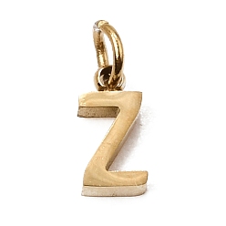 Letter Z 304 Edelstahl Reize, Brief Reize, poliert, Ionenbeschichtung (ip), echt 18 k vergoldet, Brief z, 8x4x2 mm, Bohrung: 2.5 mm