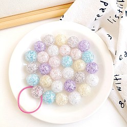 (52) Непрозрачная лаванда Прозрачных бусин акриловые треск, круглые, разноцветные, 19x18.7 мм, отверстие : 3.5 мм