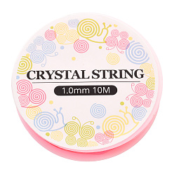 Hot Pink Elastic Crystal Thread, Jewelry Beading Cords, For Stretch Bracelet Making, Hot Pink, 1.0mm, about 5.5m/roll