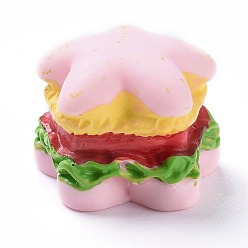 Pink Resin Cabochons, Hamburger, Pink, 20x21x17mm