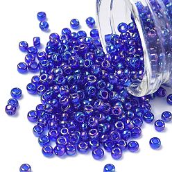 (87) Transparent AB Cobalt Тохо 6/0 круглые бусины, японский бисер, (87) прозрачный аббревиатурный кобальт, 4 мм, отверстие : 1.5 мм, Около 840 шт / 50 г