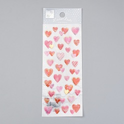 Pink Epoxy Resin Sticker, for Scrapbooking, Travel Diary Craft, Heart Pattern, Pink, 1~1.8x0.95~1.7cm